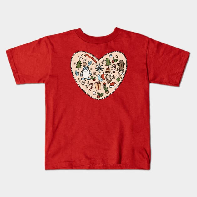 Christmas Love Kids T-Shirt by crankycranium
